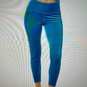 NWT Lilly Pulitzer Weekender High Rise Velvet Leggings Teal Bay S
